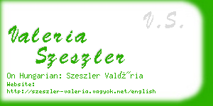 valeria szeszler business card